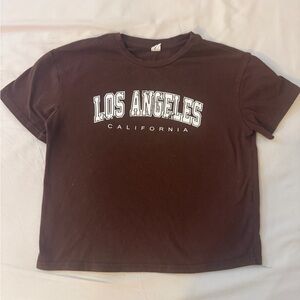 Girls cropped brown Tshirt